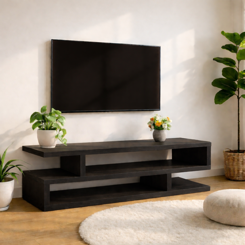 Minimalist Wood TV Stand Long Modern Media Console Low Profile Entertainment Center Kitchnce