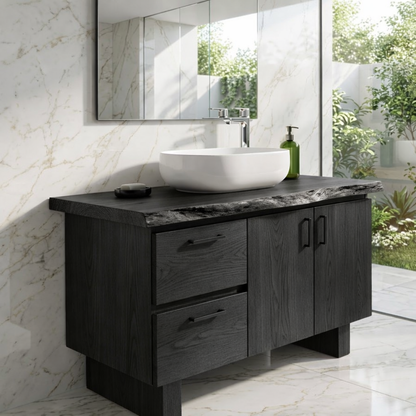 Solid Wood Bathroom Vanity, Freestanding Storage Cabinet for Modern Bath