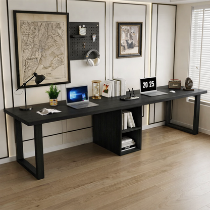 Spacious Modern Work Desk with Built-in Storage and Sleek Design