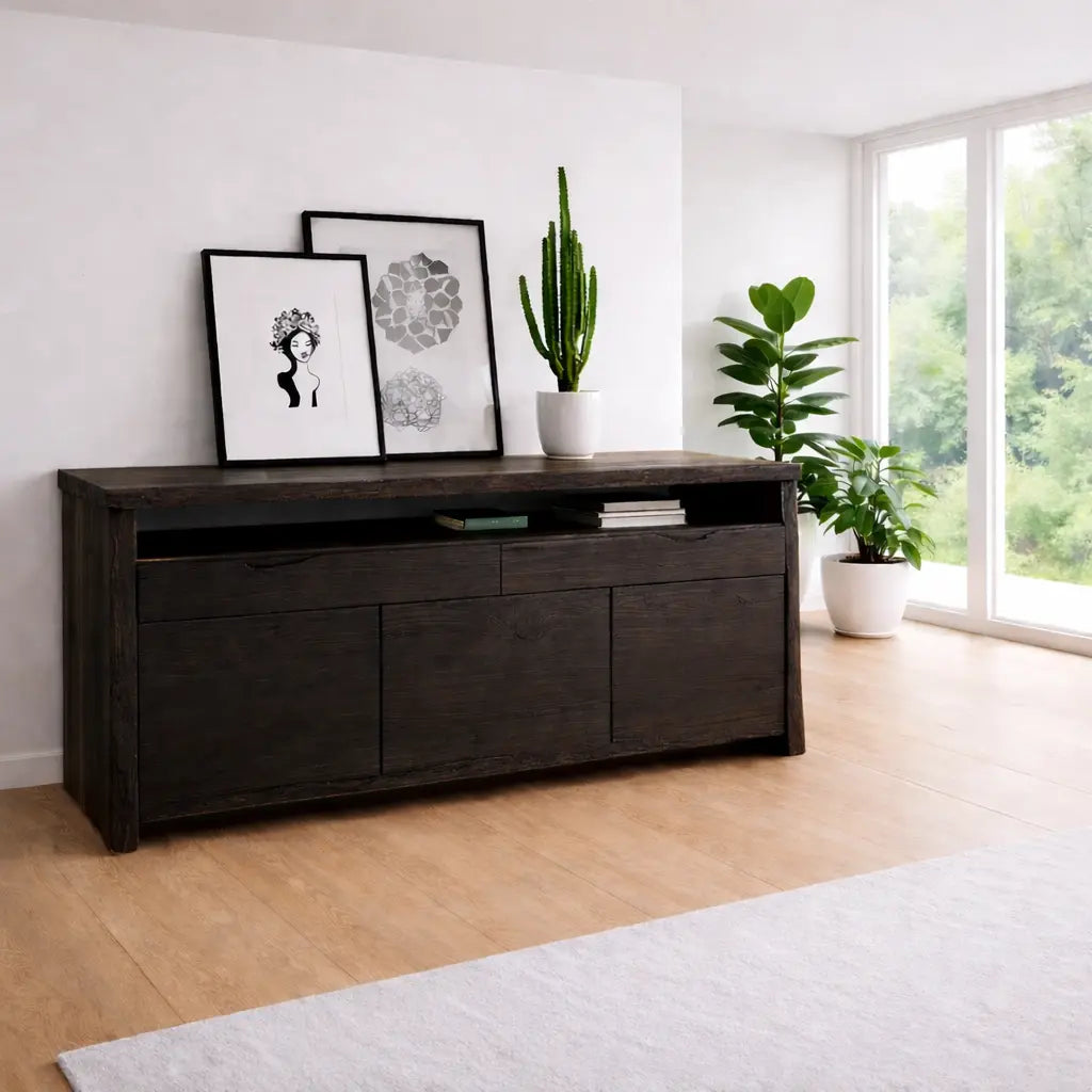 Solid Wood Console Table Modern Sideboard with Storage Cabinet Kitchnce