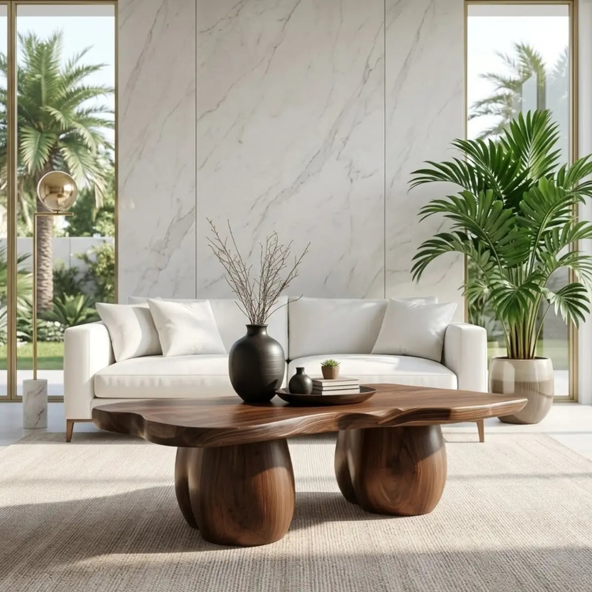 Handcrafted Live Edge Coffee Table with Unique Sculptural Design Kitchnce