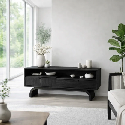 Solid Wood Sideboard Console with Drawers – Minimalist Storage Cabinet