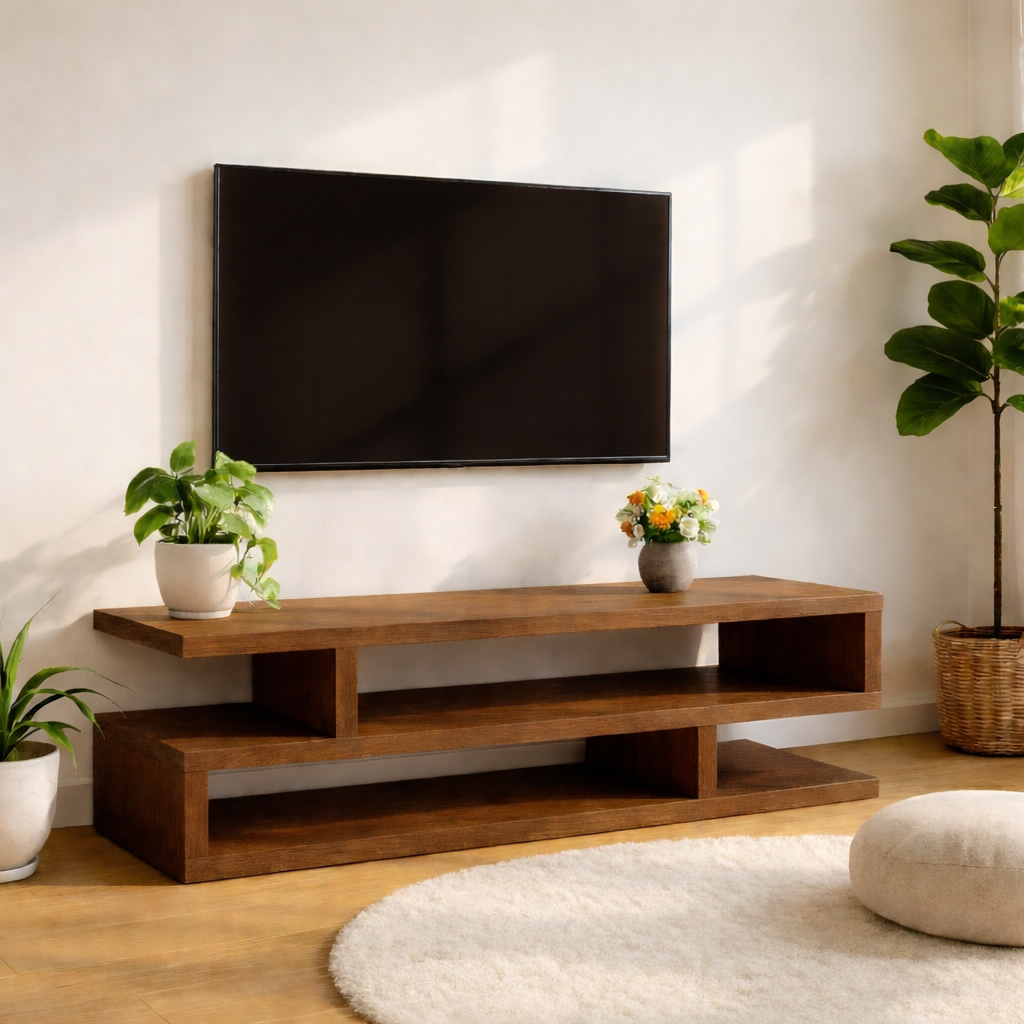 Minimalist Wood TV Stand Long Modern Media Console Low Profile Entertainment Center Kitchnce