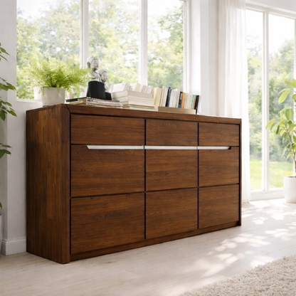 Wide Sideboard Cabinet with Multiple Drawers Storage