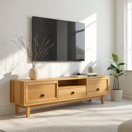 Mid Century Solid Wood TV Stand Modern Media Console Entertainment Center Cabinet Kitchnce