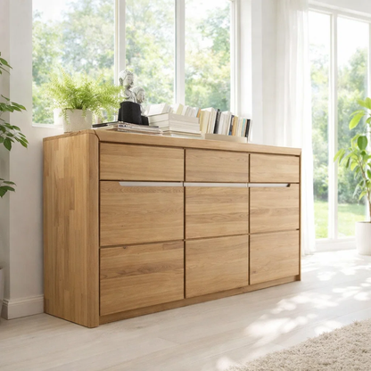 Wide Sideboard Cabinet with Multiple Drawers Storage