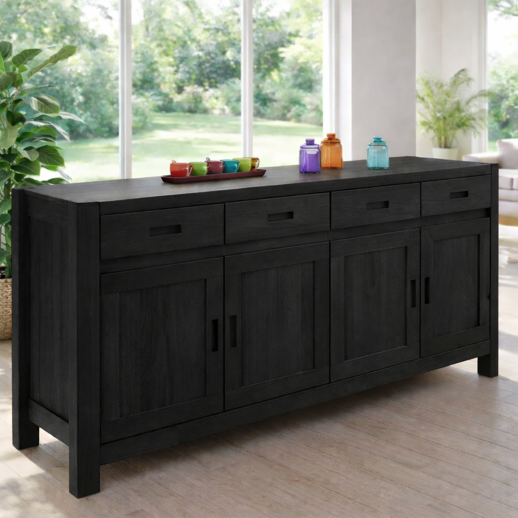 Extra Wide Sideboard Cabinet with Drawers and Door Storage