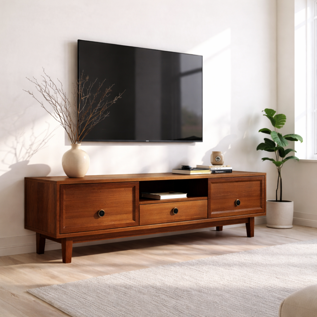 Mid Century Solid Wood TV Stand Modern Media Console Entertainment Center Cabinet Kitchnce