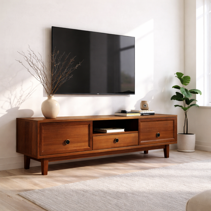 Mid Century Solid Wood TV Stand Modern Media Console Entertainment Center Cabinet Kitchnce