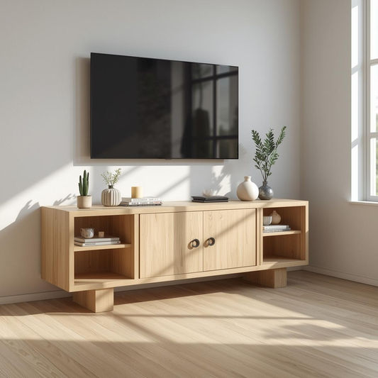 Mid Century Solid Wood TV Stand Modern Media Console Entertainment Center Storage Cabinet Kitchnce