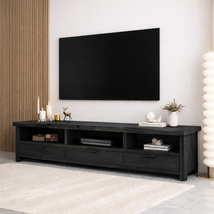 Mid Century Solid Wood TV Stand Long Media Console Storage Entertainment Cabinet Kitchnce
