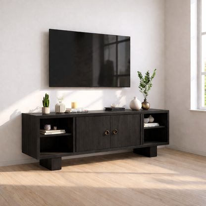 Mid Century Solid Wood TV Stand Modern Media Console Entertainment Center Storage Cabinet Kitchnce