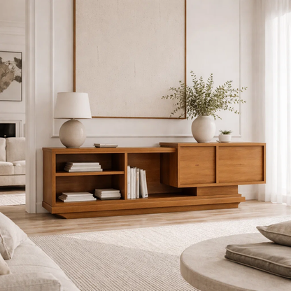 Minimalist Solid Wood Console Sideboard – Modern Entryway Storage Table
