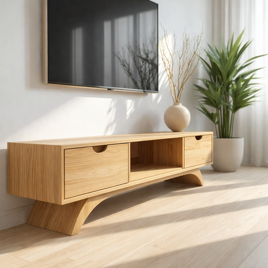 Mid Century Solid Wood TV Stand Modern Media Console Low Entertainment Center Cabinet Kitchnce