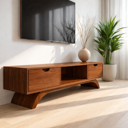 Mid Century Solid Wood TV Stand Modern Media Console Low Entertainment Center Cabinet Kitchnce