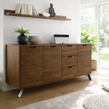 Minimalist Sideboard Cabinet with Drawers and Door Storage