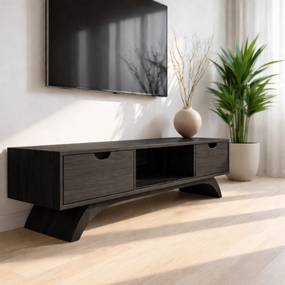Mid Century Solid Wood TV Stand Modern Media Console Low Entertainment Center Cabinet Kitchnce