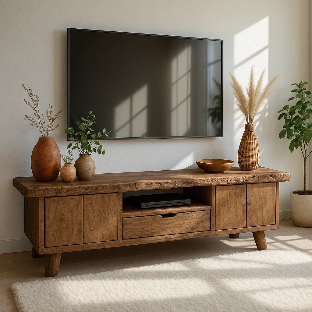 Modern Wood TV Stand With Storage Cabinets and Drawer Long Media Console Entertainment Center Kitchnce