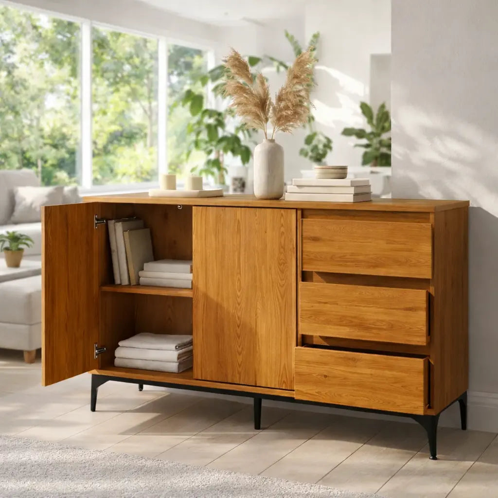 Modern Solid Wood Console Table with Storage Kitchnce