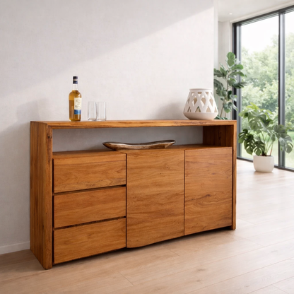 Modern Sideboard Cabinet with Drawers and Doors – Minimalist Storage Console