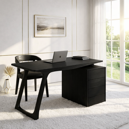 Modern Writing Desk with Drawers Minimal Home Office Work Table Elegant Design