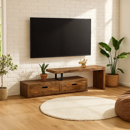 Modern Solid Wood TV Stand Minimalist Media Console Low Entertainment Center Cabinet Kitchnce