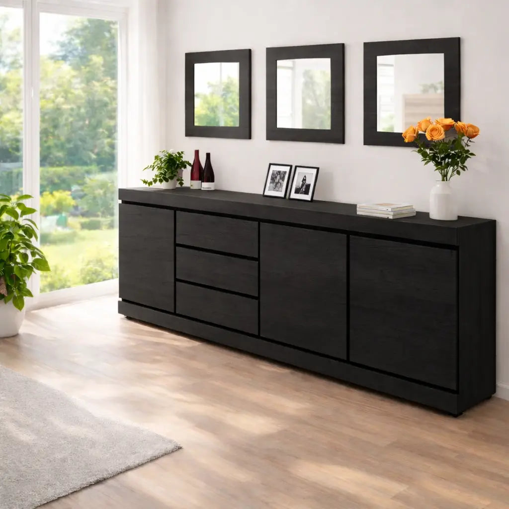 Modern Console Table with Drawers & Cabinet Storage Kitchnce