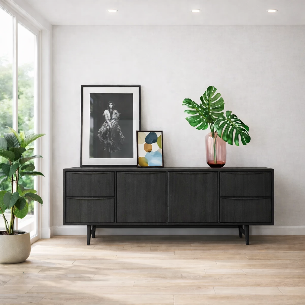 Mid Century Modern Sideboard Cabinet with Drawers – Sleek Storage Console