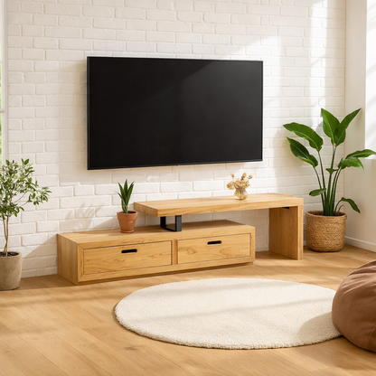 Modern Solid Wood TV Stand Minimalist Media Console Low Entertainment Center Cabinet Kitchnce