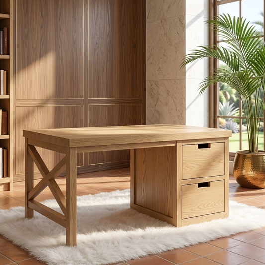 Modern Work Desk with Storage Drawer Minimal Home Office Writing Table Solid Design