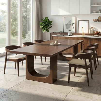 Modern Rectangular Dining Table Sculptural Base Large Kitchen Dining Room Furniture Kitchnce
