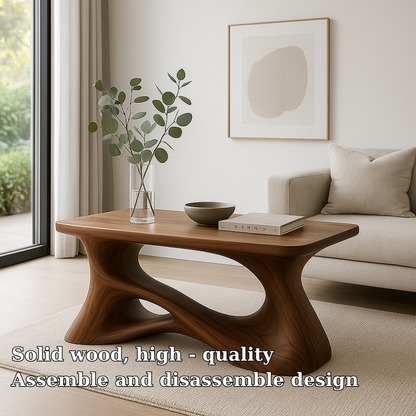 Handcrafted Solid Wood Coffee Table – Artistic Flowing Design for Modern Minimalist Interiors Kitchnce