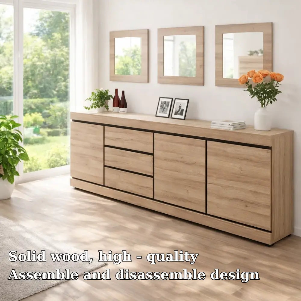 Modern Console Table with Drawers & Cabinet Storage Kitchnce