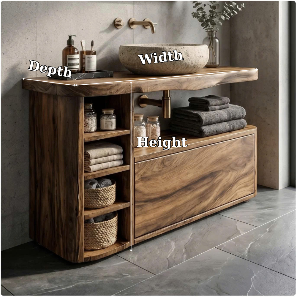 Elowen Solid Wood Bathroom Vanity