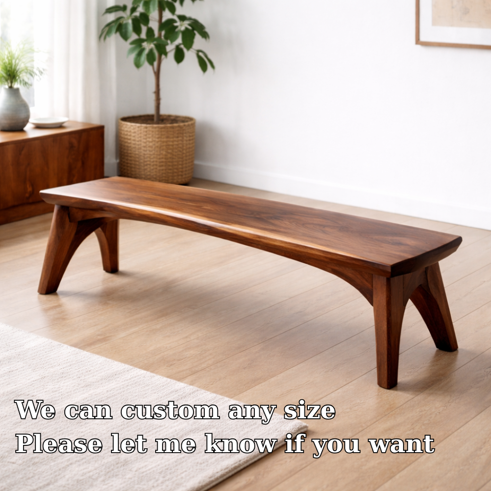 Solid Wood Dining Bench – Modern Rustic Wooden Seating Bench for Entryway or Dining Room Kitchnce