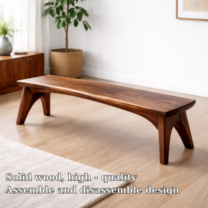 Solid Wood Dining Bench – Modern Rustic Wooden Seating Bench for Entryway or Dining Room Kitchnce