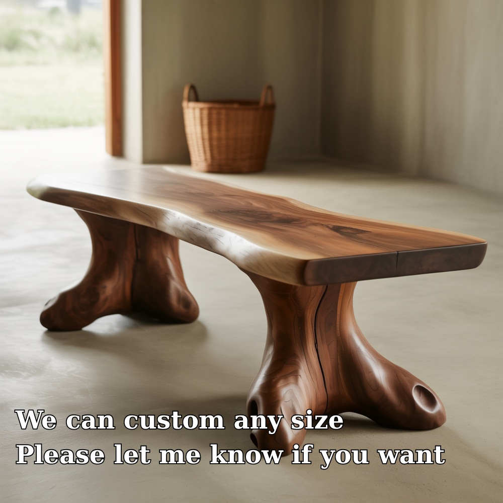 Handcrafted Solid Wood Entryway Bench – Organic Natural Design for Modern Interior Spaces Kitchnce