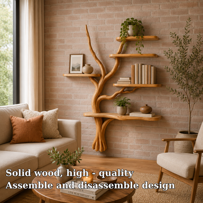 Handmade Solid Wood Tree Bookshelf for Cozy Modern Living Spaces