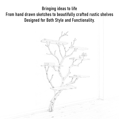 Liora Handcrafted Solid Wood Tree Bookshelf