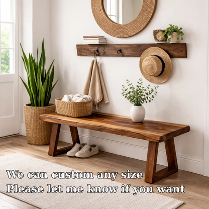 Solid Wood Entryway Bench with Storage | Rustic Modern Hallway Bench Kitchnce