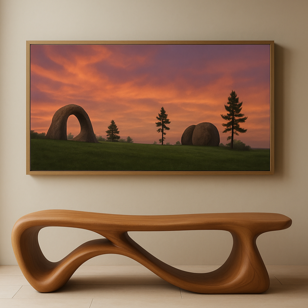 Sculptural Solid Wood Bench – Contemporary Organic Design Wooden Bench Kitchnce