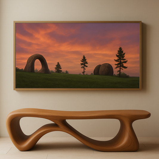 Sculptural Solid Wood Bench – Contemporary Organic Design Wooden Bench Kitchnce