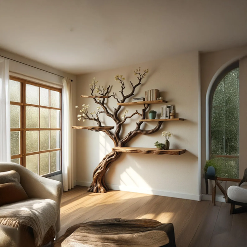 Everbranch Handcrafted Solid Wood Tree Bookshelf