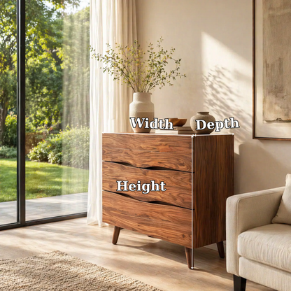 Live Edge Solid Wood Console Sideboard – Rustic Modern Walnut Storage Cabinet