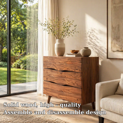 Live Edge Solid Wood Console Sideboard – Rustic Modern Walnut Storage Cabinet