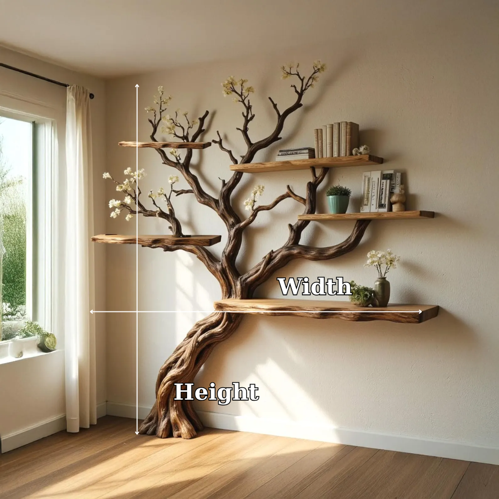 Everbranch Handcrafted Solid Wood Tree Bookshelf