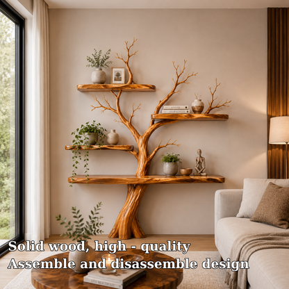 Tree Bookshelf | Handmade Solid Wood Wall Shelf