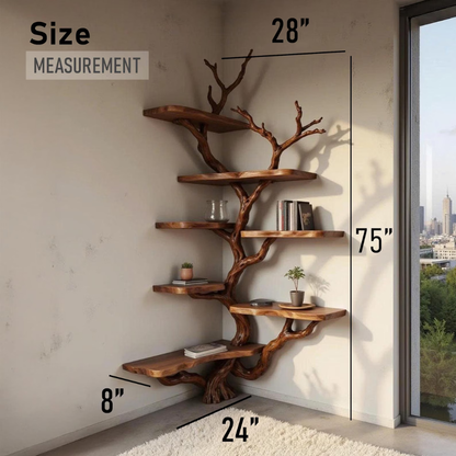 Arboris Handcrafted Solid Wood Tree Bookshelf