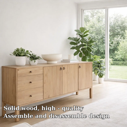 Scandinavian Sideboard Cabinet with Drawers and Doors – Clean Storage Console