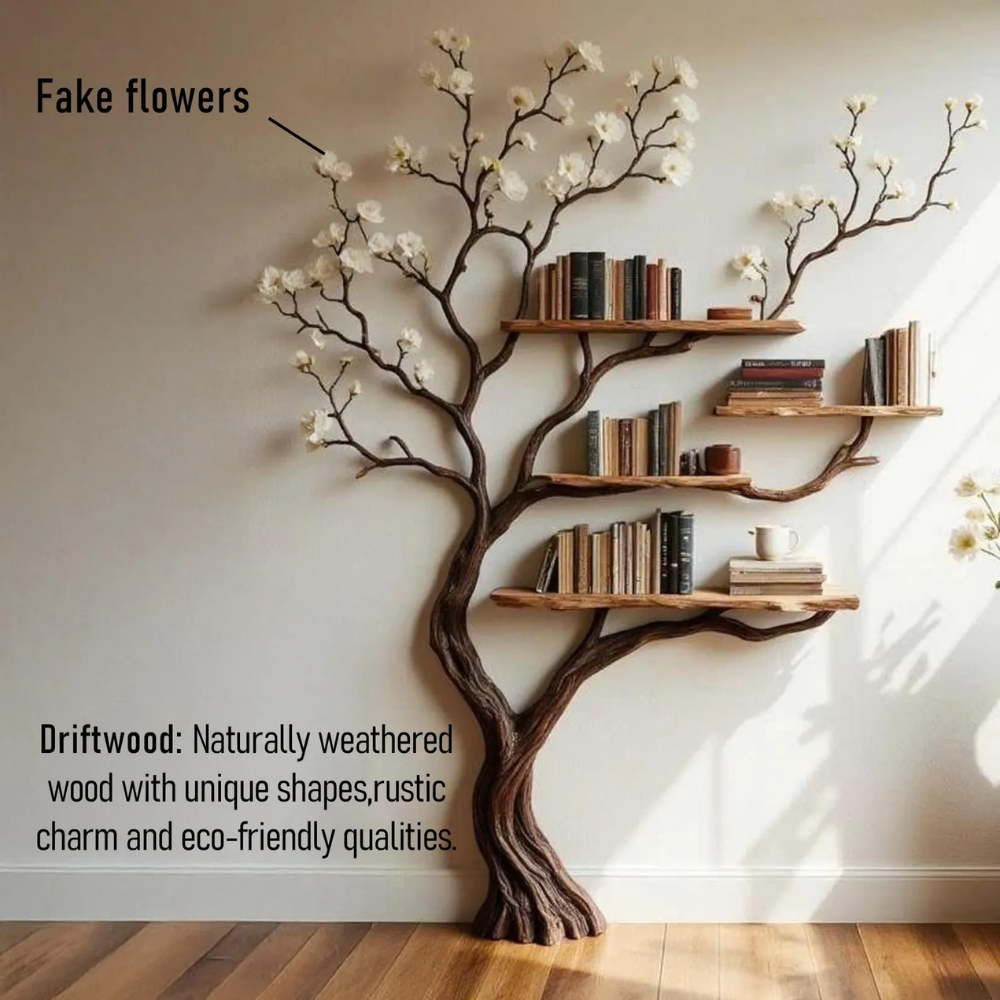 Floravale Handcrafted Solid Wood Tree Bookshelf